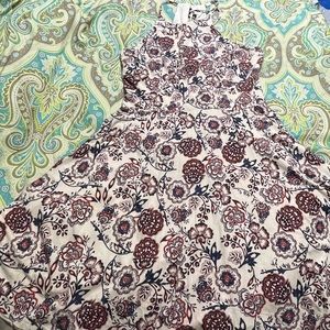 Sued floral skater dress